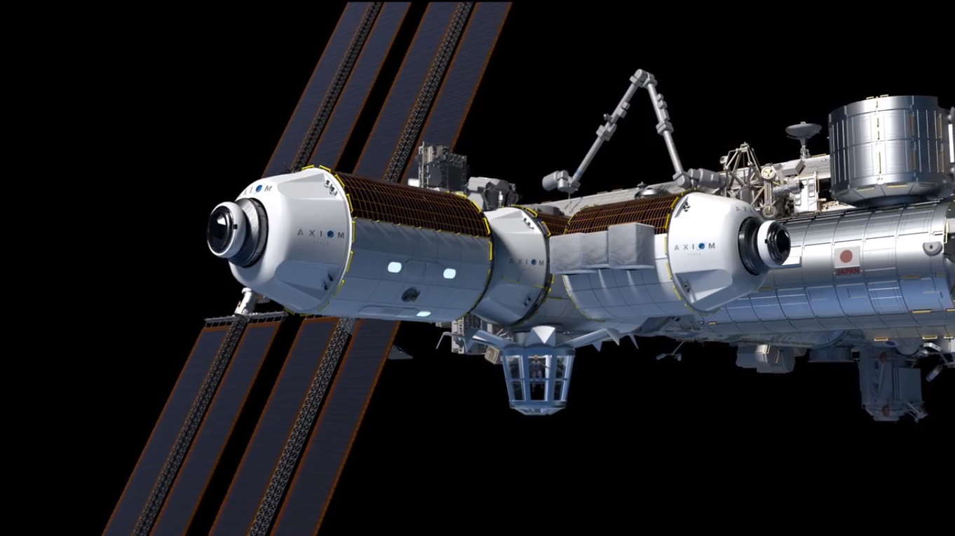 Az Axiom Space turista űrrepüléseket foglal le egy magánházba a Nemzetközi Űrállomáson (a művész szemszögéből látható).  De nem olcsó: az utazás 55 millió dollárba került.
