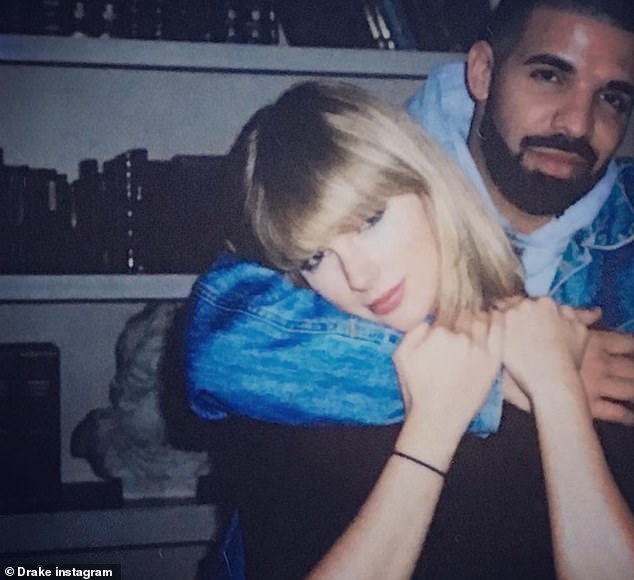 Láthatatlan kép!  Drake meglepte a rajongókat hétfő este, amikor egy soha nem látott fotót tett közzé Taylor Swifttel