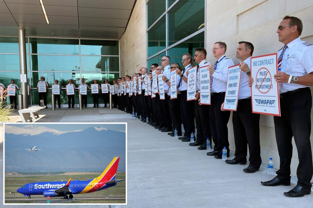 1300 Southwest Airlines pilóta tiltakozik fizetés miatt a texasi repülőtéren