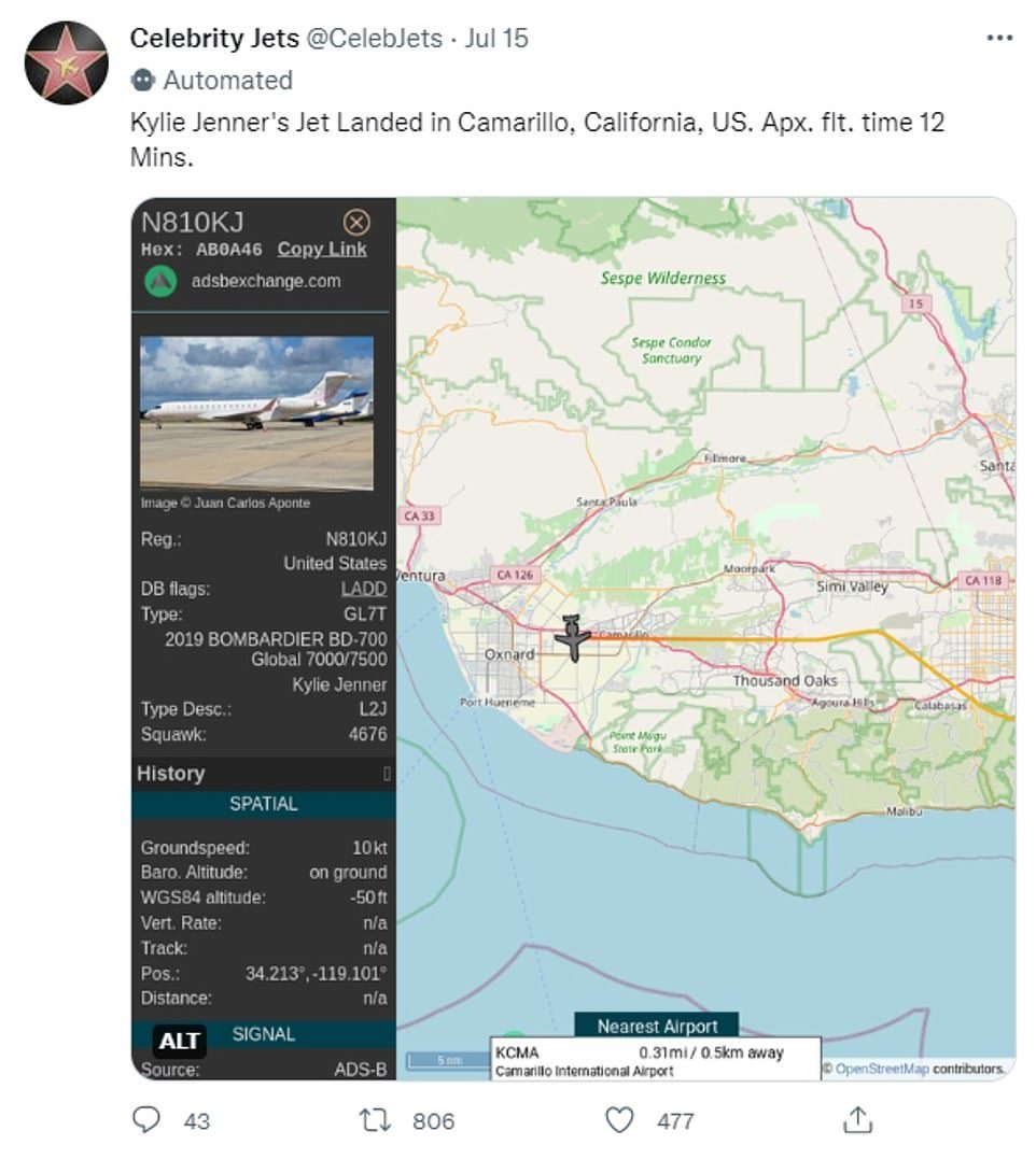 Utazások: A Celebrity Jets Twitter-fiókja megosztotta repülési útvonalait, számos rövid utazást megjelenítve, beleértve a 12 és 17 perceseket is.