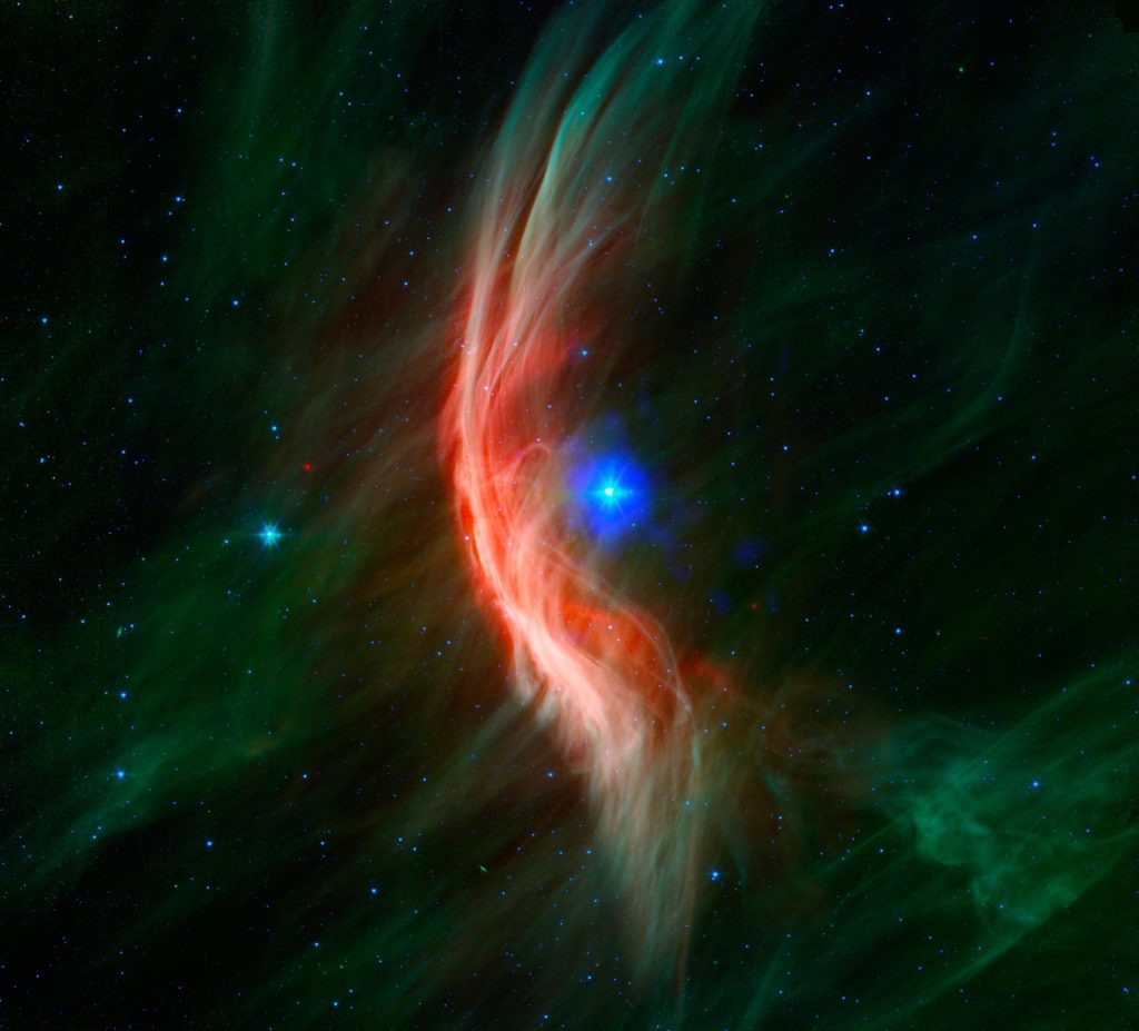 Elképesztő lökéshullám egy elutasított csillagtól, amely 100 000 mérföld per órás sebességgel száguld az űrben