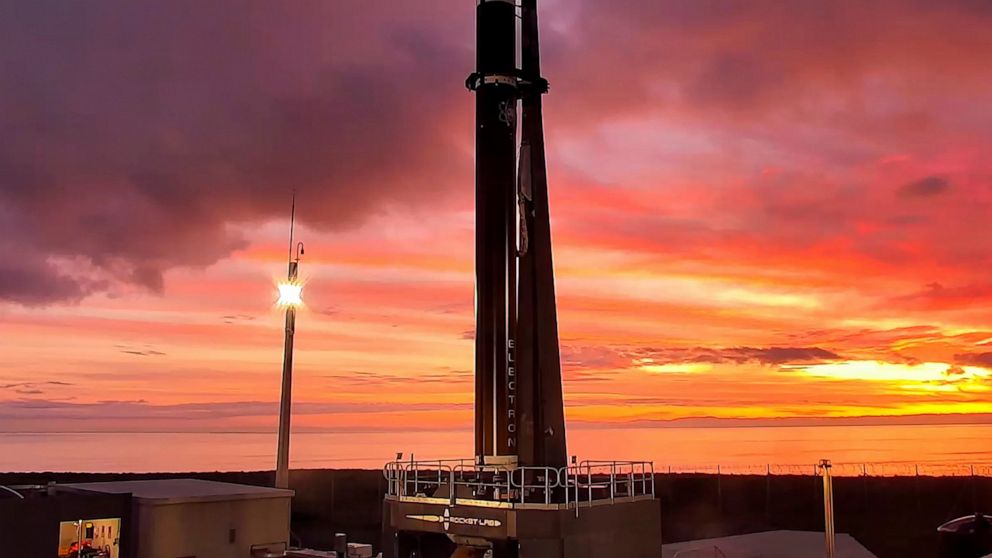Rocket Lab's Electron rocket waits on the launch pad on the Mahia peninsula in New Zealand, Tuesday, June 28, 2022. NASA wants to experiment with a new orbit around the moon which it hopes to use in the coming years to once again land astronauts on t