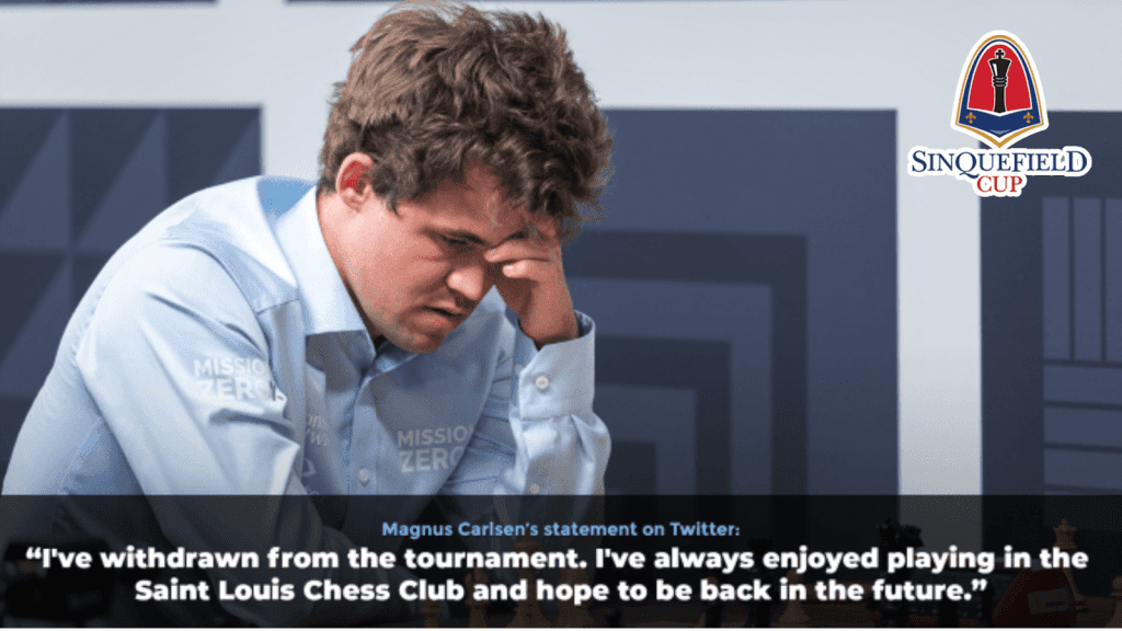 Magnus Carlsen visszalép a Sinkfield Kupától