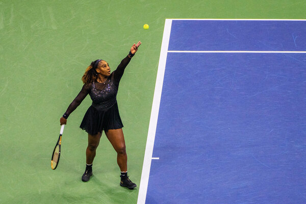 Serena Williams won the first game of the third set.