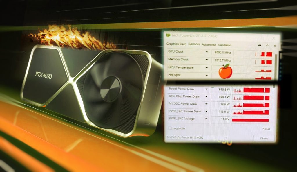 Az NVIDIA GeForce RTX 4090 3,0 GHz-ig és 616 W-ig órajele GPU-tömörítő eszközzel