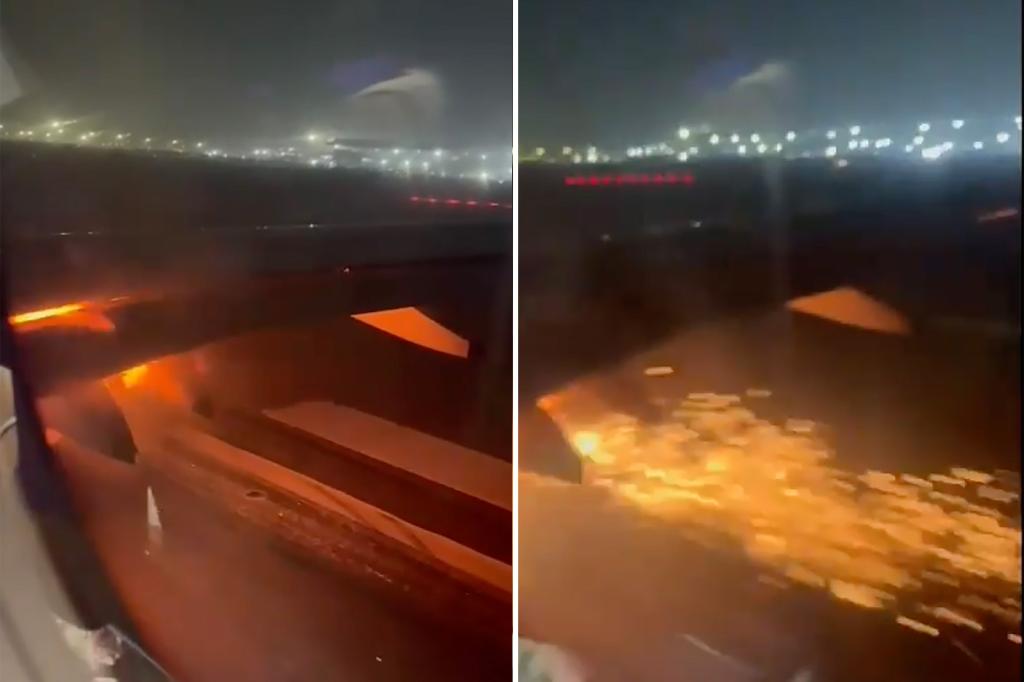 Kigyulladt a repülőgép, miközben felszáll a delhi repülőtérről: videó
