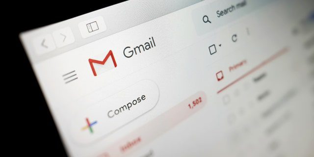 A Google Gmail kezelőfelületének képe laptopon, 2020. január 14.