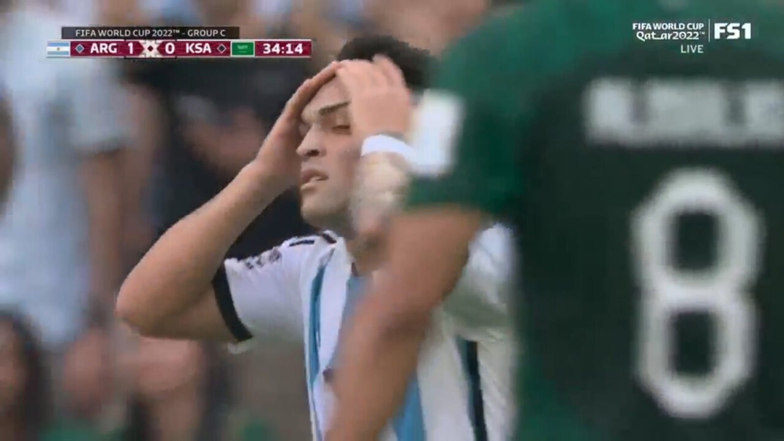 Argentína az első félidőben összesen hét gólt szerzett lesben Szaúd-Arábia ellen
