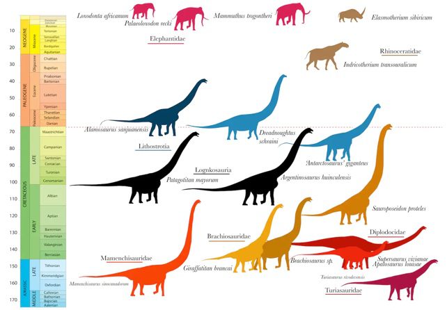 Dinoszauruszok és óriási emlősök az idővonalon