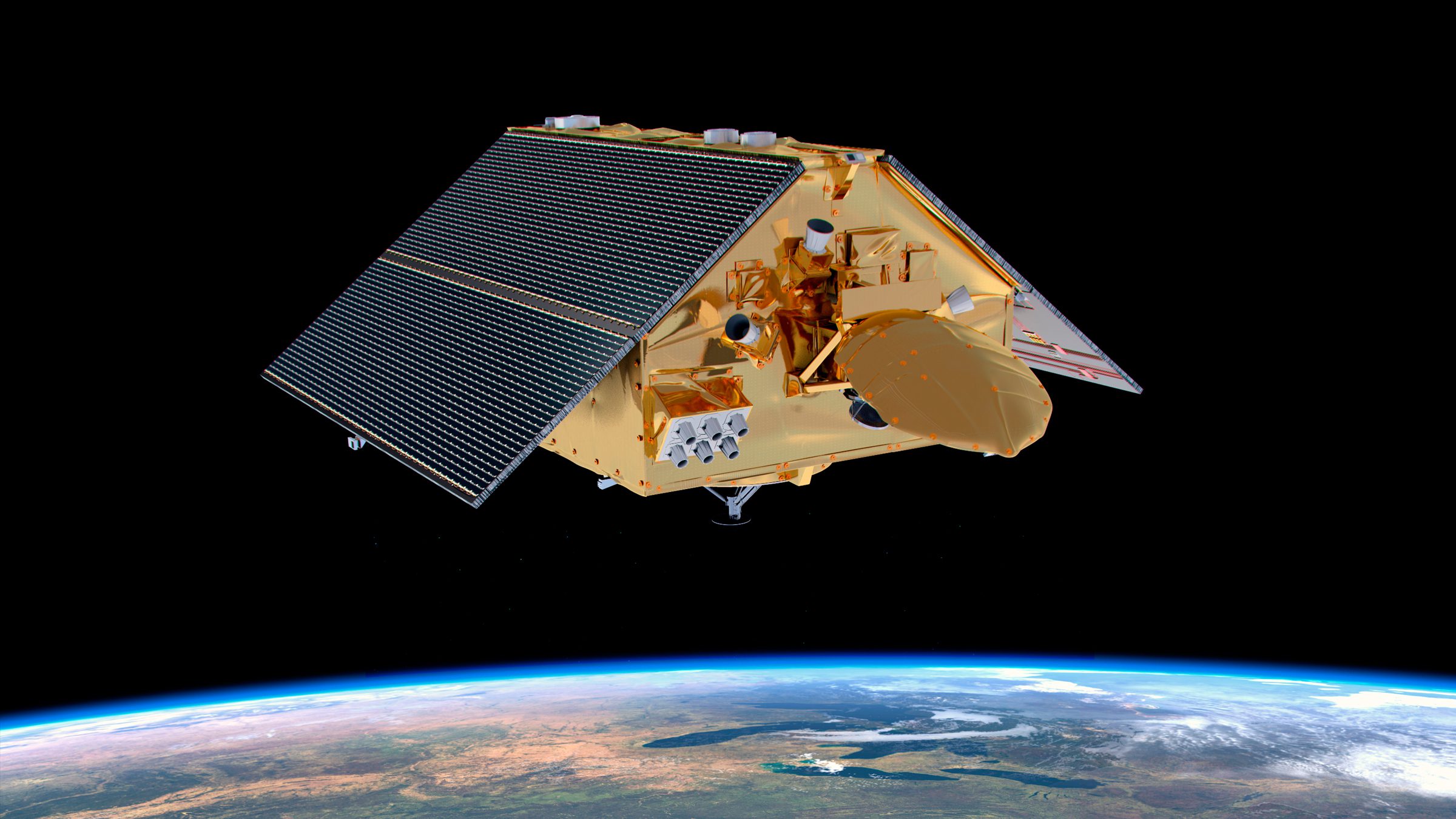 Ezen az ábrán a Sentinel-6 Michael Freilich műhold az óceán magasságát méri az űrből.