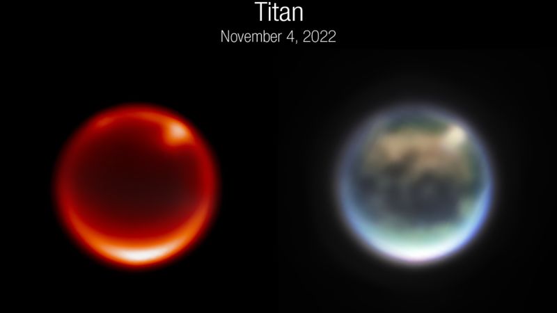 A Webb teleszkóp felhőket kémek a Szaturnusz Titán holdjának ködében