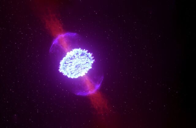 Amikor a neutroncsillagok egyesülnek, radioaktív kilökődést produkálnak, amelyek kilonova jelet bocsátanak ki.  A közelmúltban megfigyelt gamma-kitörésről kiderült, hogy egy korábban nem észlelt hibrid eseményre utal, amely egy kilonovát is magában foglal.