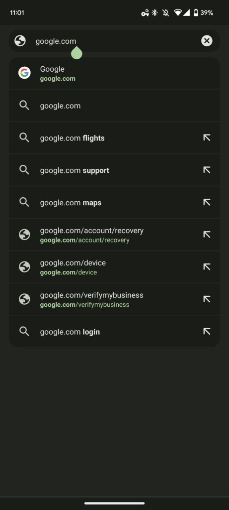 Újratervezett Chrome Android cím- és keresősáv